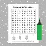 snow day word search puzzle.