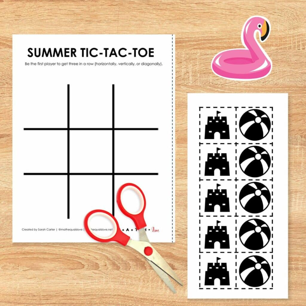 summer tic tac toe game free printable pdf. 
