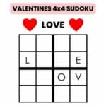 Valentine's 4x4 LOVE Sudoku Puzzle.