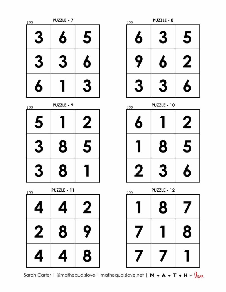 90 square puzzles page 2. 