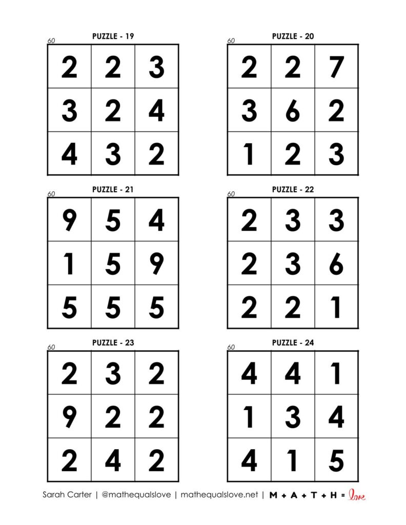 60 square puzzles page 4. 