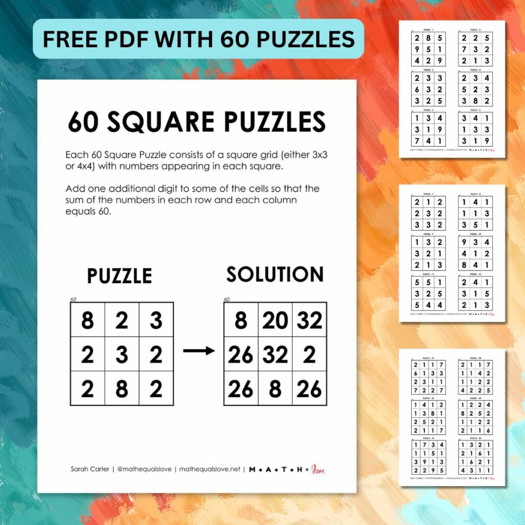 60 square logic puzzles.