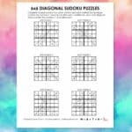 6x6 diagonal sudoku puzzles printable.