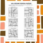 6x6 jigsaw sudoku puzzle printable.