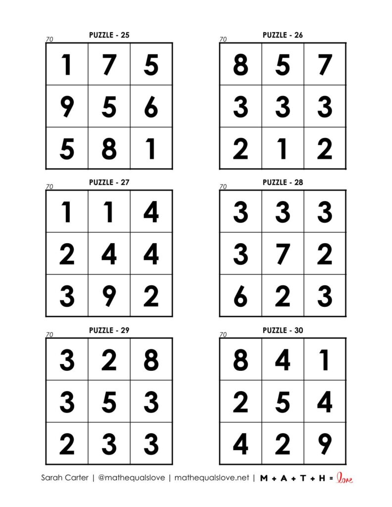 70 square puzzles page 5. 