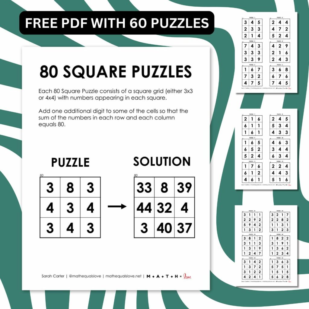 80 square logic puzzles.