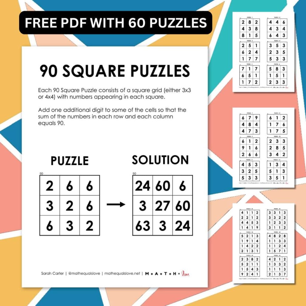 90 square logic puzzles.