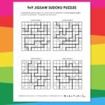 9x9 jigsaw sudoku free printable.