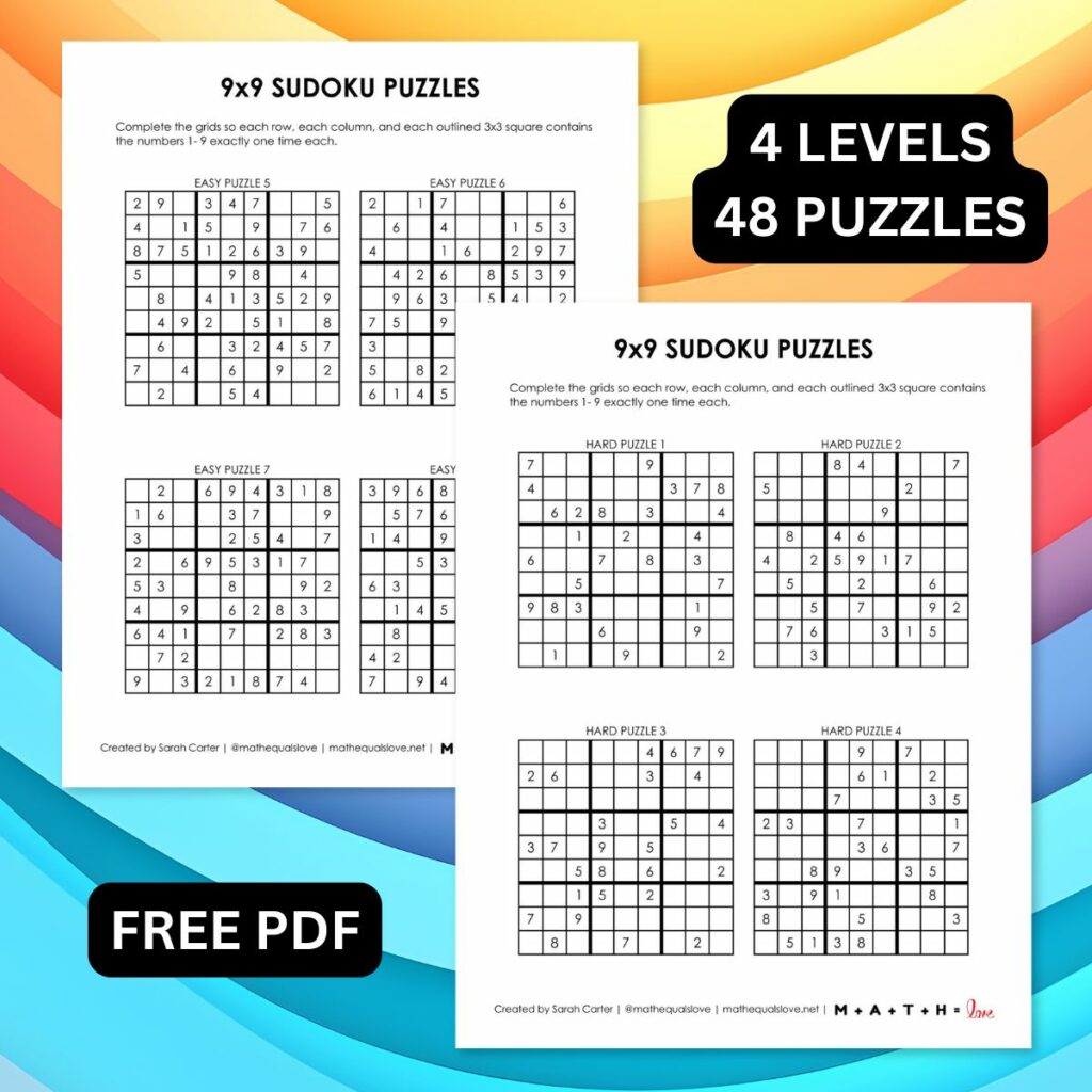 9x9 sudoku puzzles free printable.