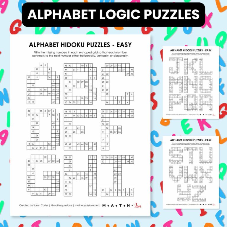 alphabet shaped logic puzzles.