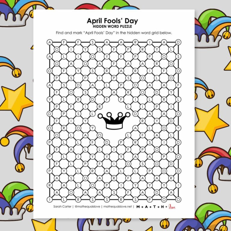 april fools' day hidden word puzzle printable.
