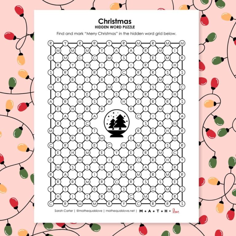 christmas hidden word puzzle.