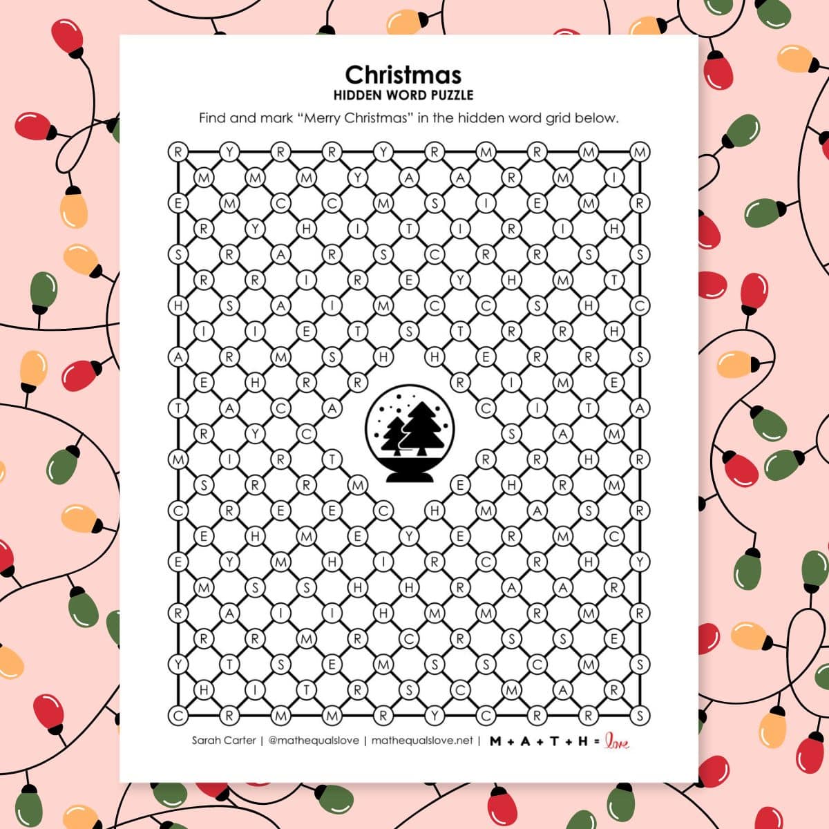 christmas hidden word puzzle.