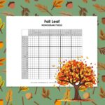fall autumn leaf nonogram puzzle.