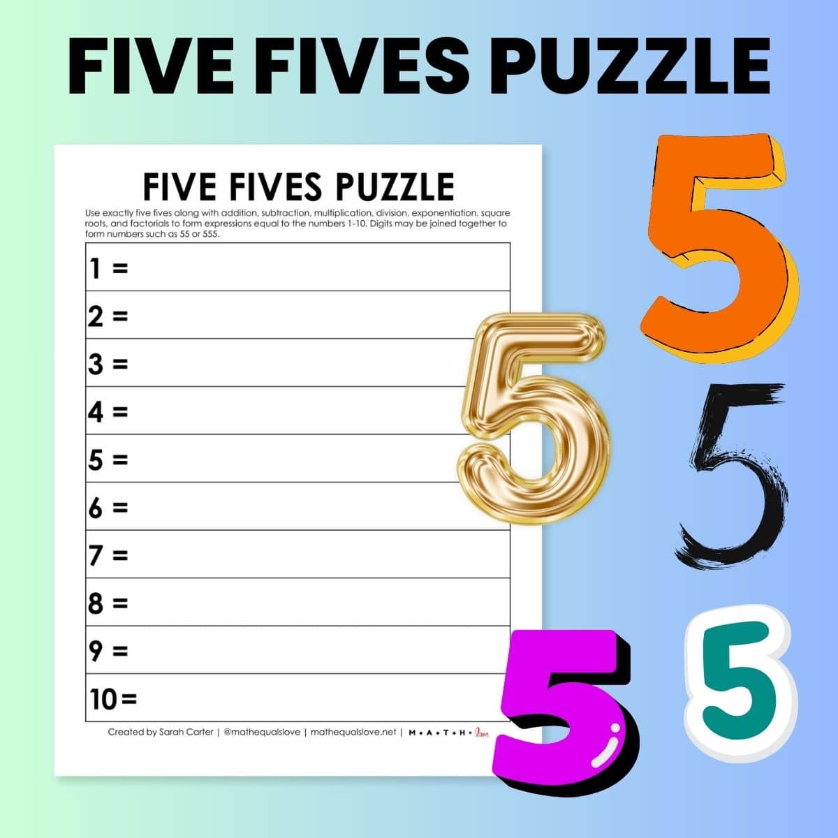 five fives number puzzle.