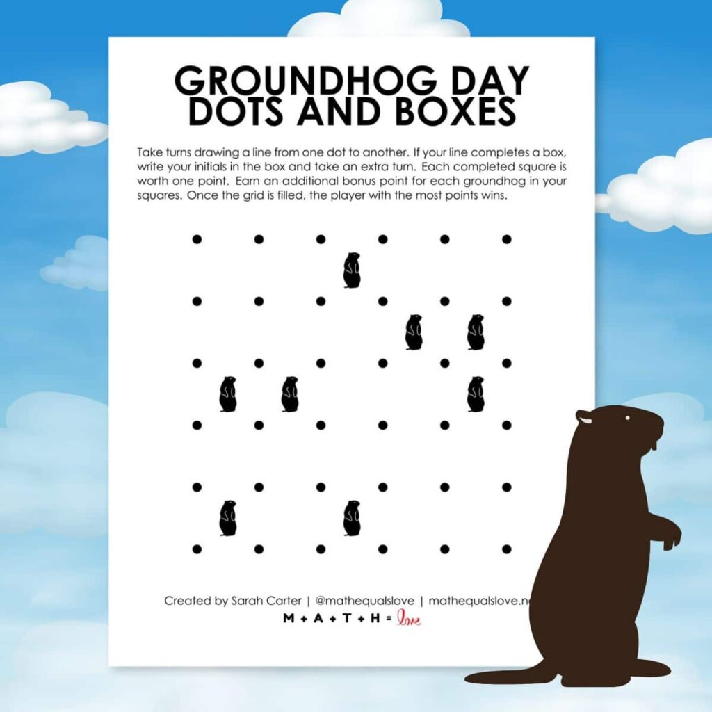groundhog day dots and boxes game.