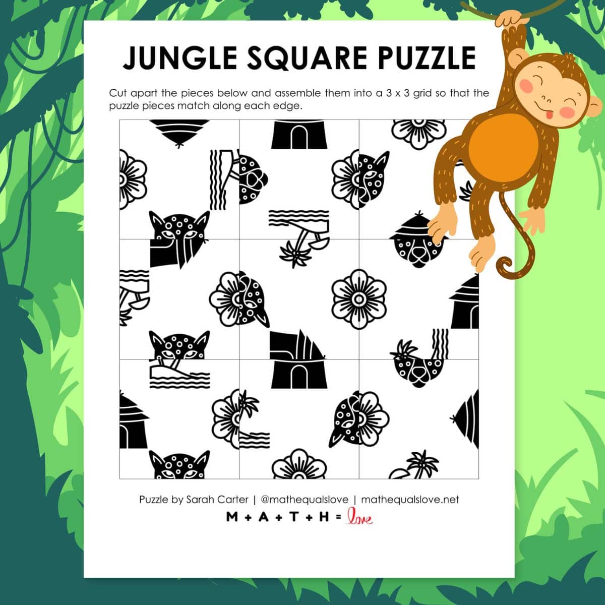 jungle square edge matching puzzle.