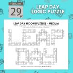 leap day hidoku logic puzzles.