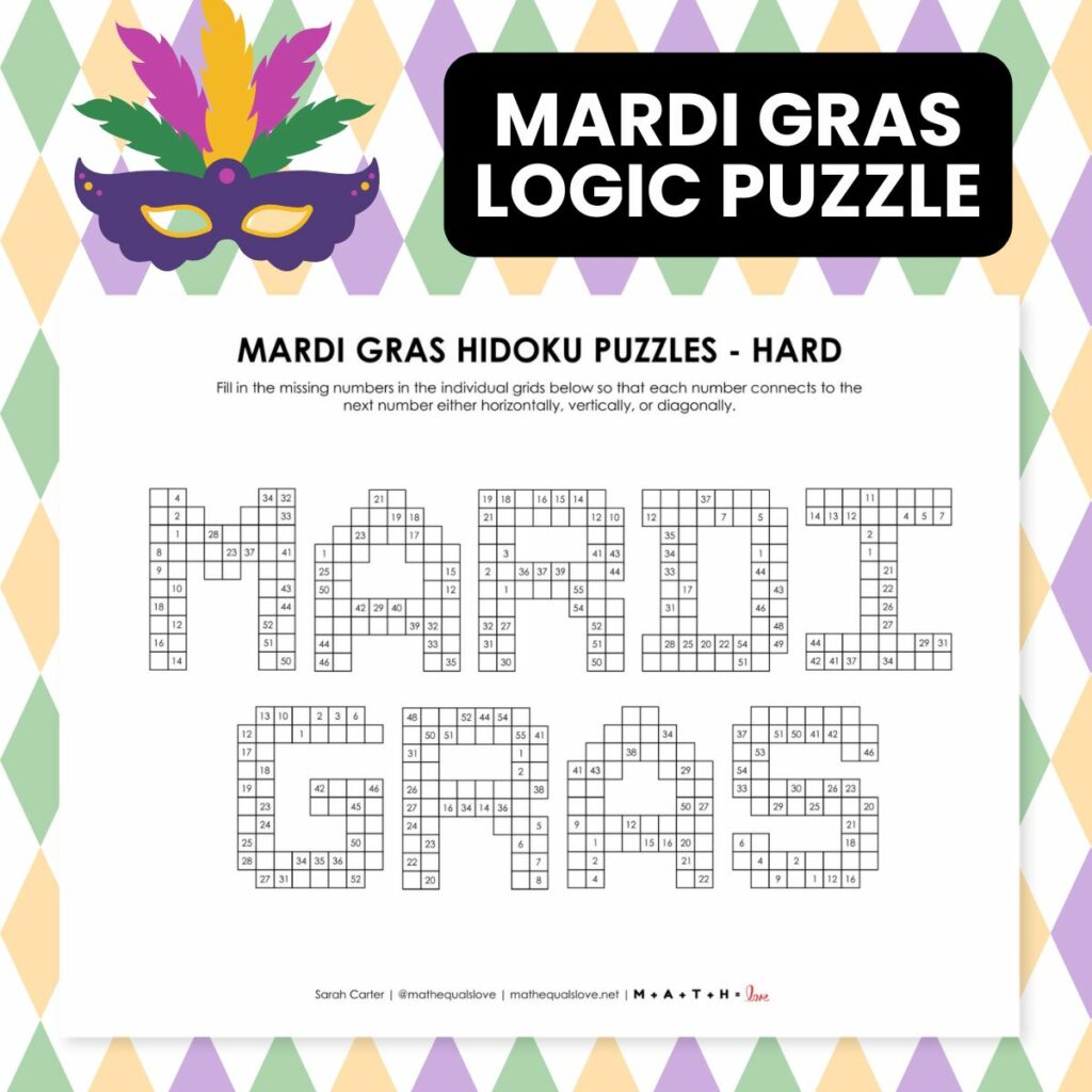 mardi gras puzzles. 