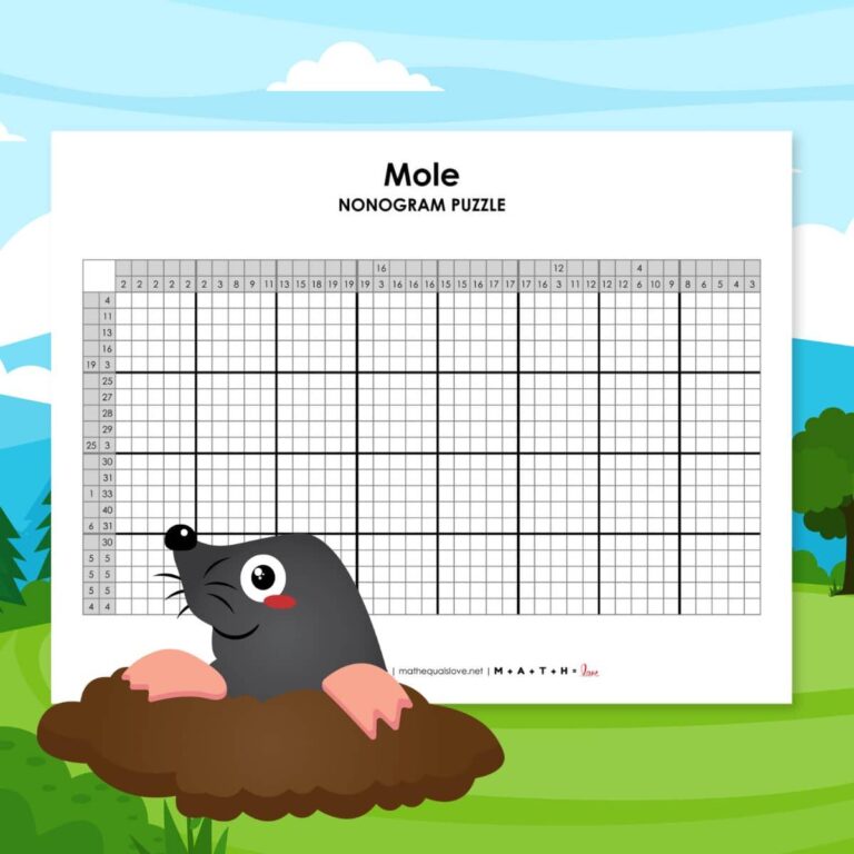 mole nonogram puzzle for mole day.