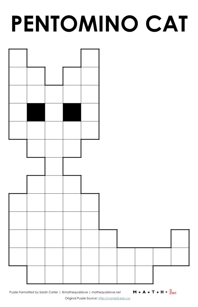 screenshot of pentomino cat puzzle. 