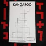 pentominoes kangaroo puzzle surrounded by red pentomino pieces.