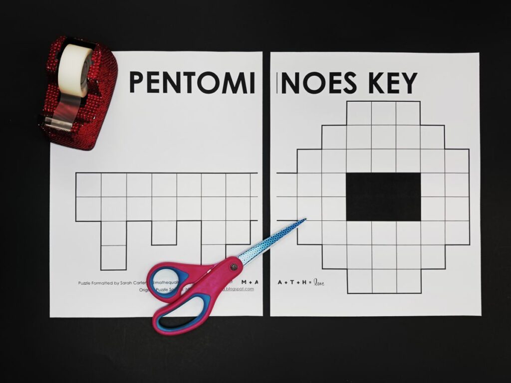 letter sized version of pentomino key puzzle.
