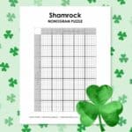 shamrock nonogram puzzle for st patrick's day