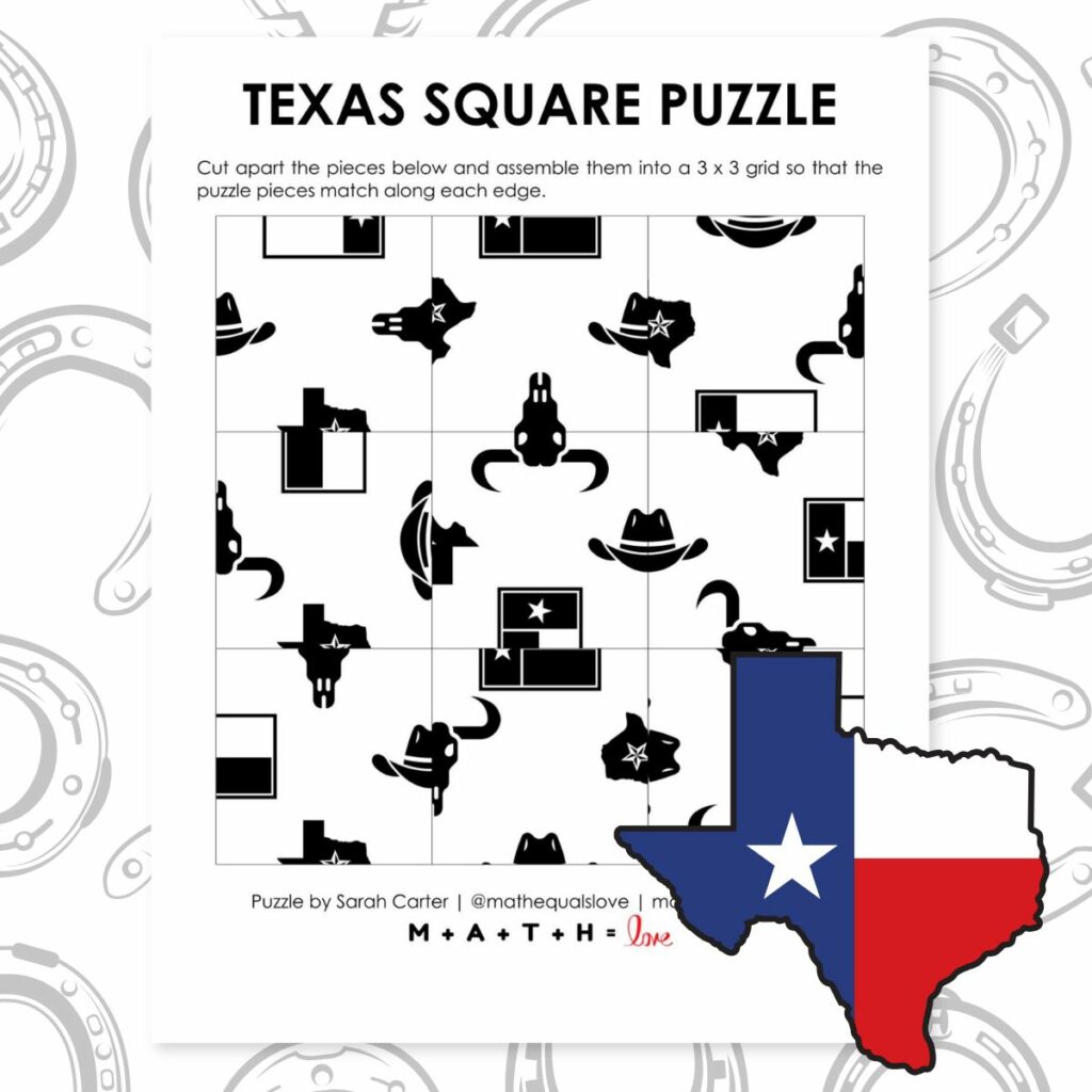 Texas Square Edge Matching Puzzle.