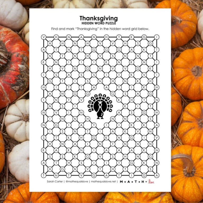 thanksgiving hidden word puzzle printable.
