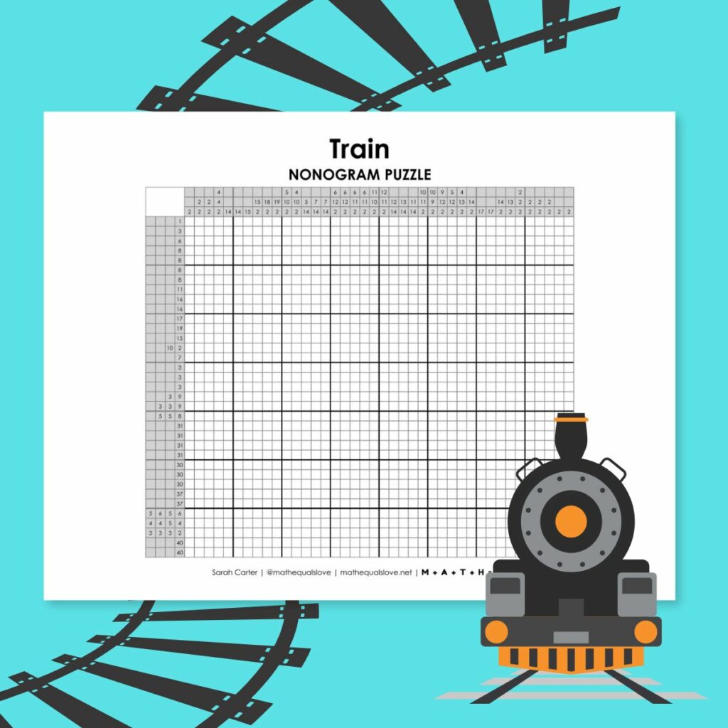 train nonogram puzzle. 