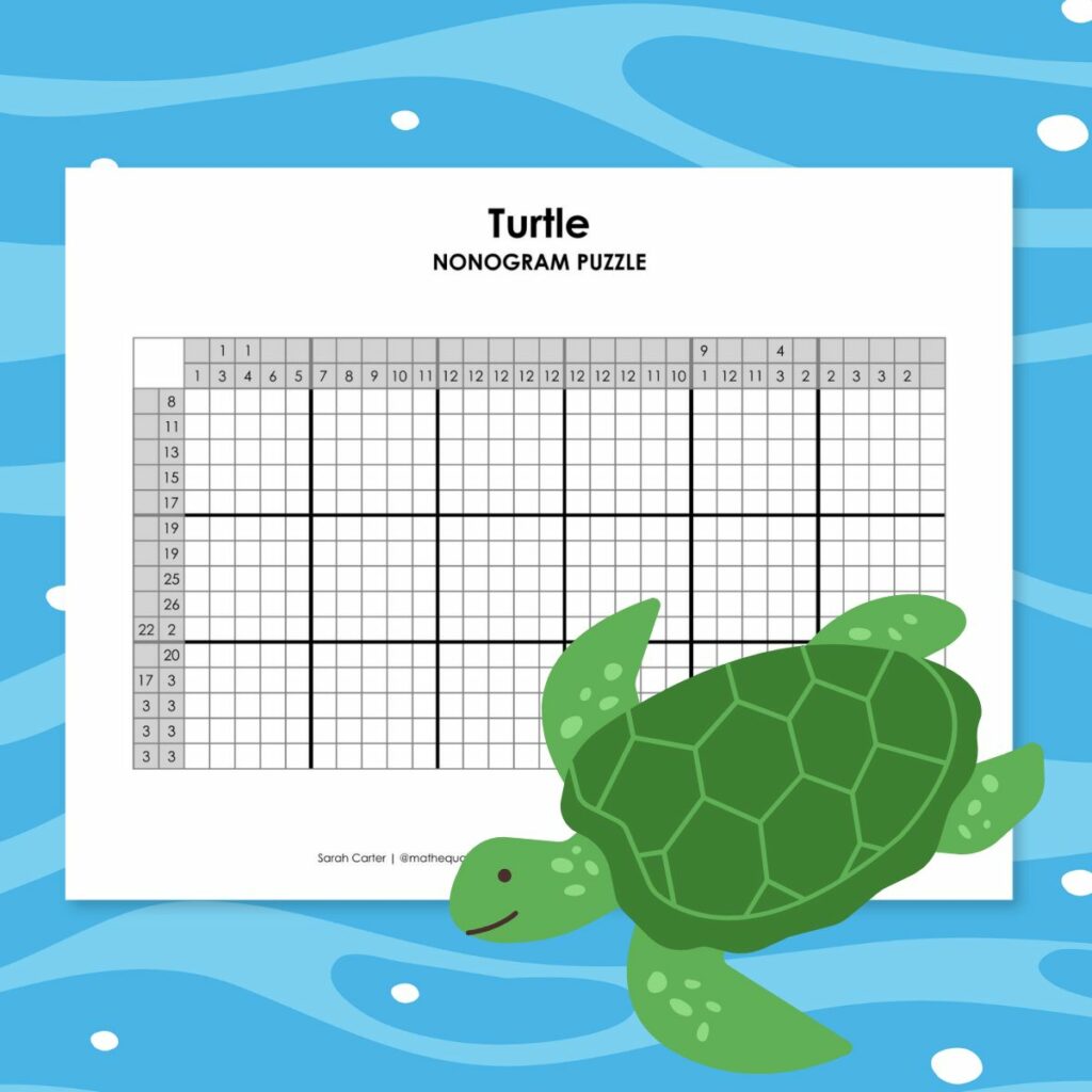 turtle nonogram logic puzzle. 