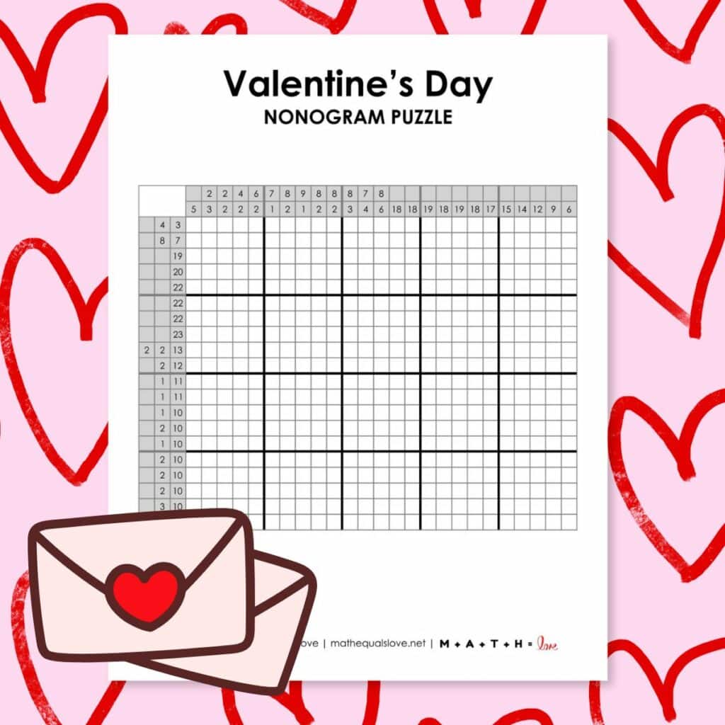 valentine's day nonogram puzzle.