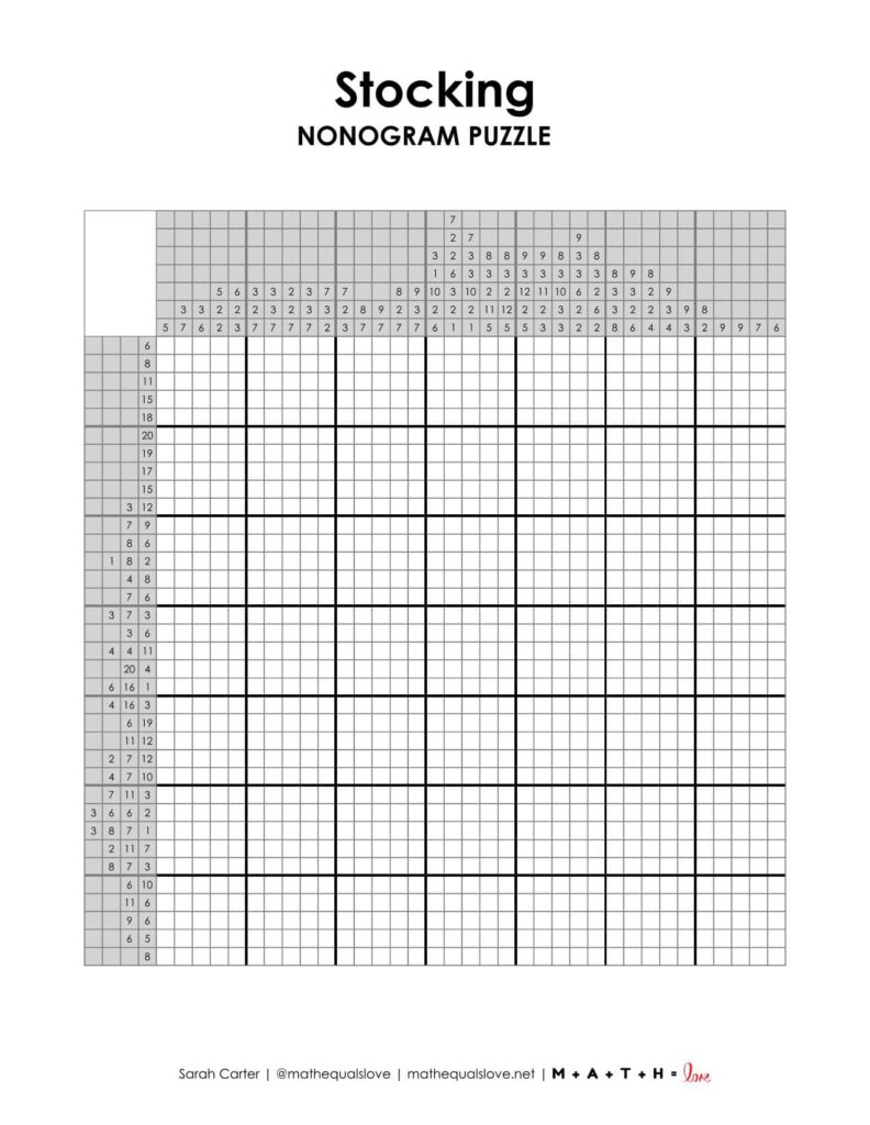 stocking nonogram puzzle. 