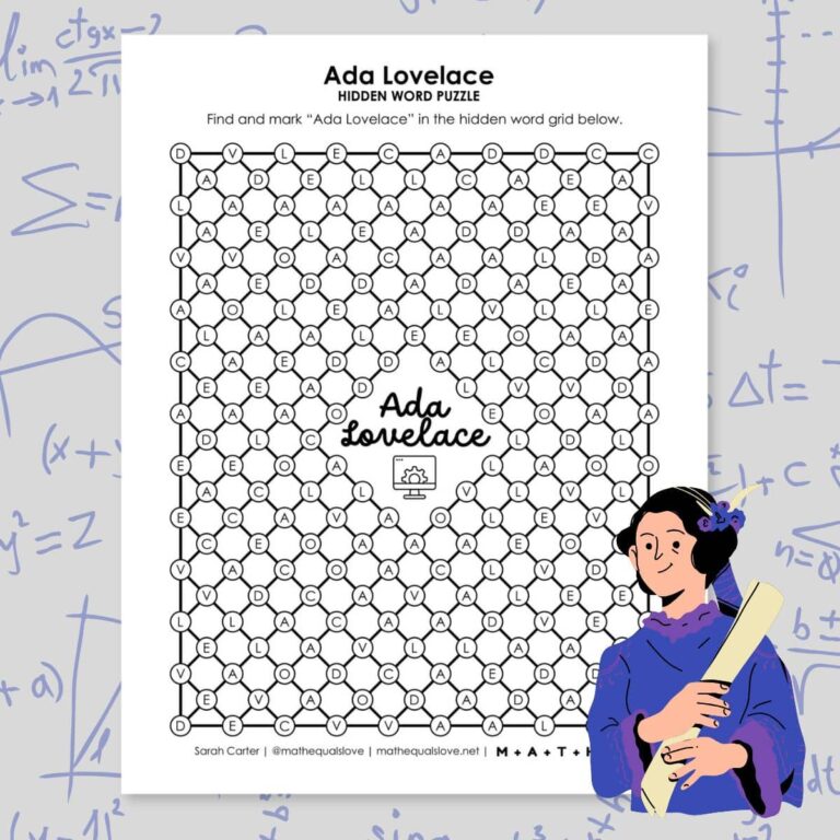 ada lovelace hidden word puzzle for ada lovelace day.