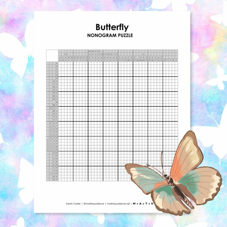 butterfly nonogram puzzle.