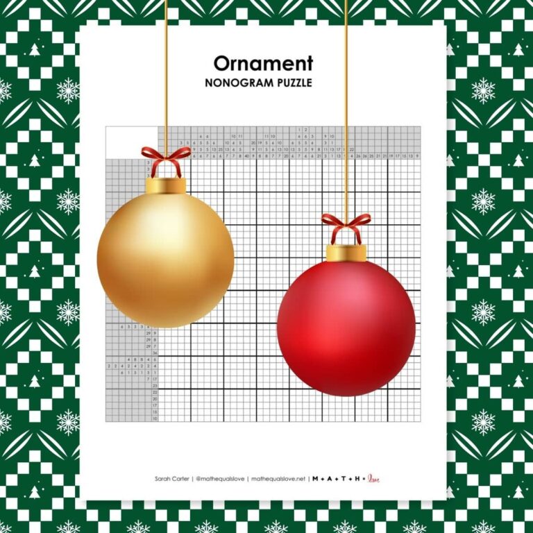 christmas ornament nonogram puzzle.