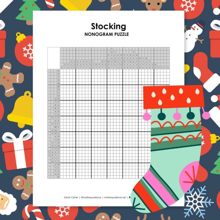 christmas stocking nonogram puzzle.