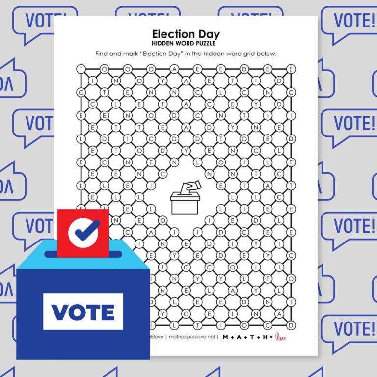 Election Day Hidden Word Puzzle.