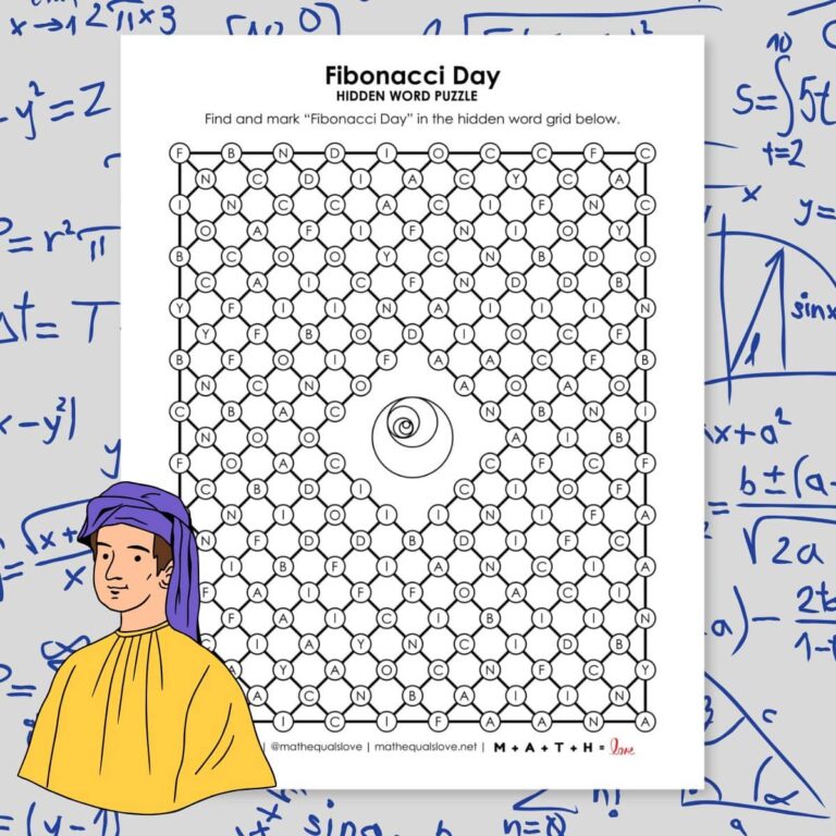 fibonacci day hidden word puzzle.