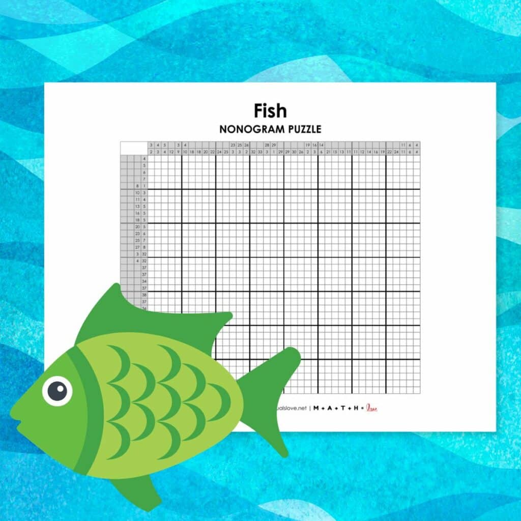 fish nonogram logic puzzle.