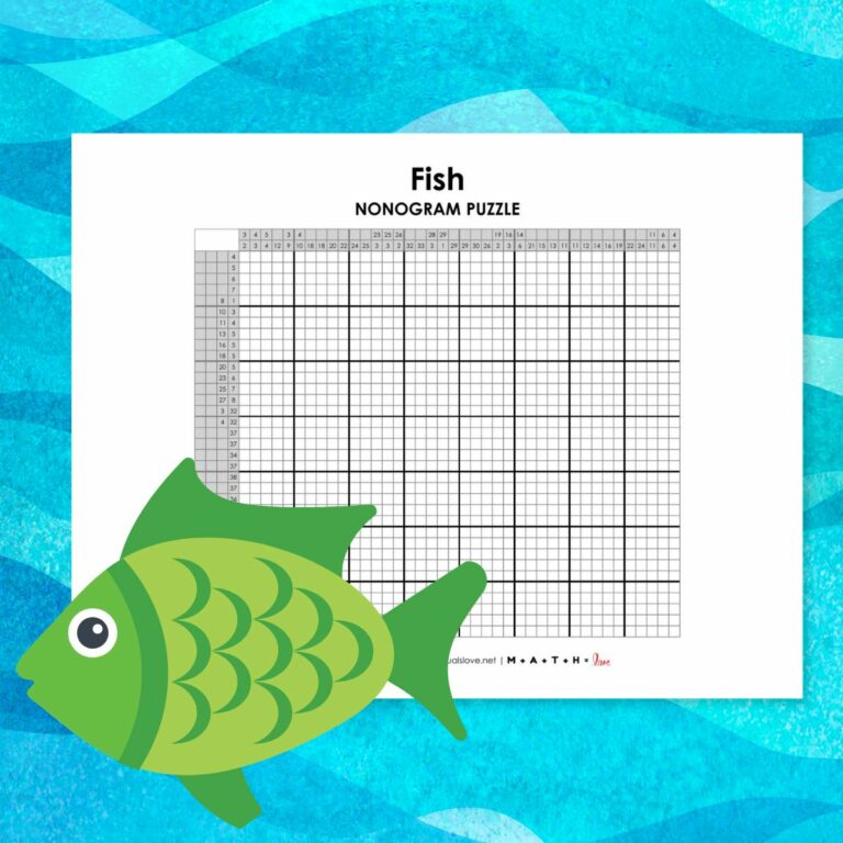 fish nonogram logic puzzle.