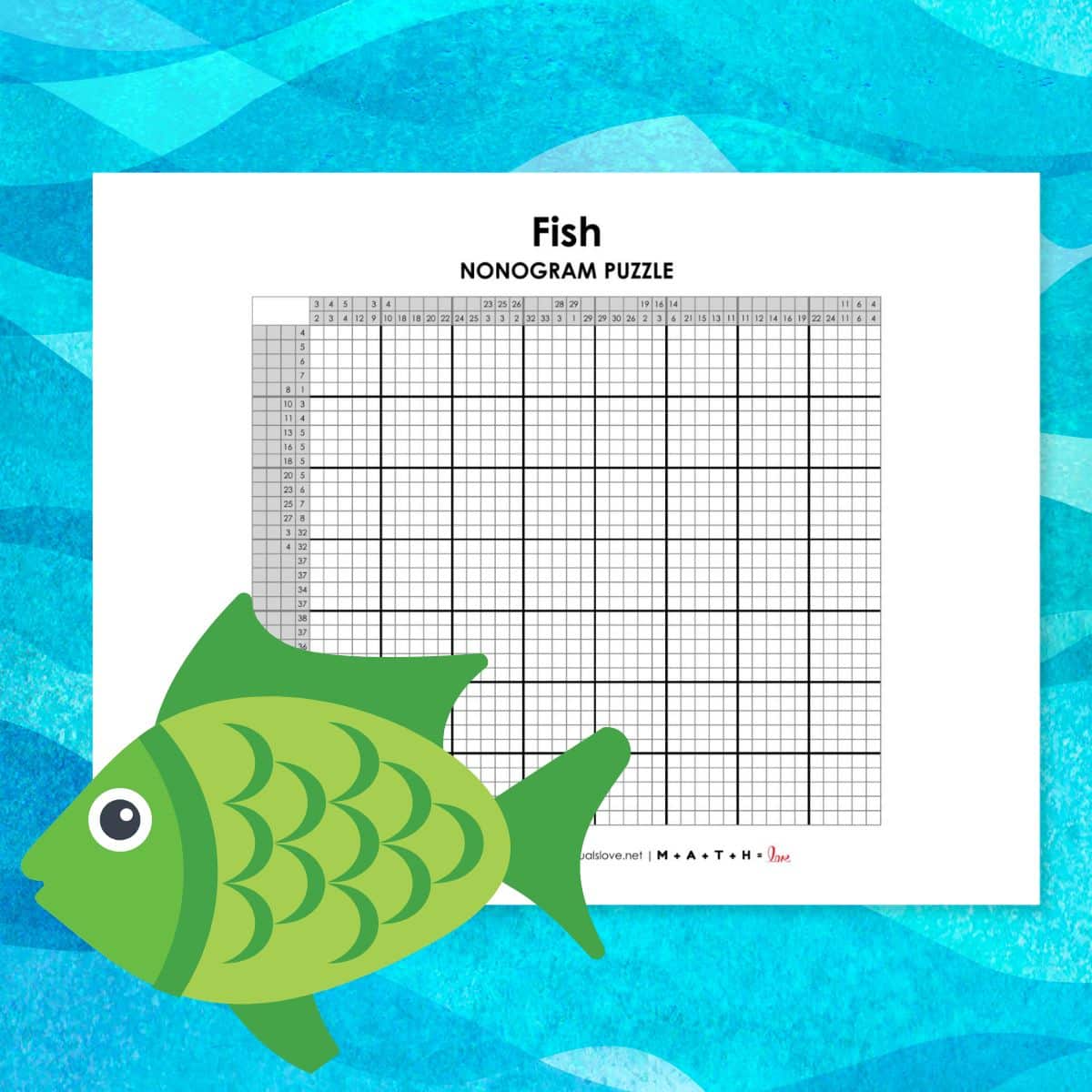 fish nonogram logic puzzle.