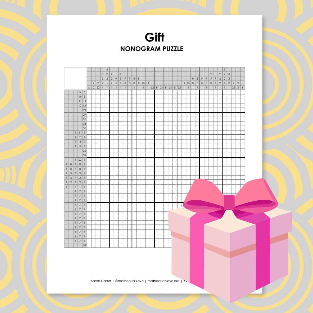 gift or wrapped present nonogram puzzle.
