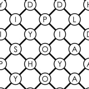 close-up of hidden word puzzle. 