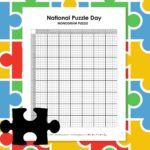 nonogram puzzle for national puzzle day - january 29th.