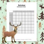 reindeer nonogram puzzle printable for christmas.