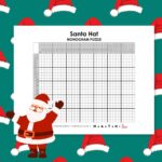 santa hat nonogram puzzle printable.