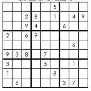 close-up of sudoku puzzle. 