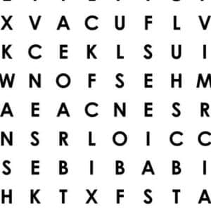 word search puzzle close-up